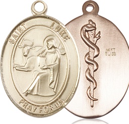 [7068KT8] 14kt Gold Saint Luke the Apostle Doctor Medal