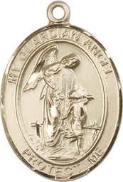 [7118KT] 14kt Gold Guardian Angel w/Child Medal