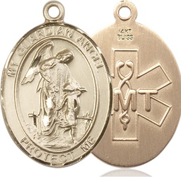 [7118KT10] 14kt Gold Guardian Angel EMT Medal