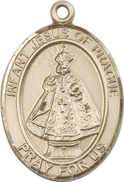 [7207KT] 14kt Gold Infant of Prague Medal