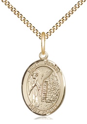 [8298GF/18G] 14kt Gold Filled Saint Fiacre Pendant on a 18 inch Gold Plate Light Curb chain