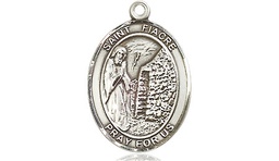 [8298SS] Sterling Silver Saint Fiacre Medal