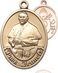 [7451KT] 14kt Gold Pope Francis Medal