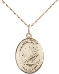 [8044GF/18GF] 14kt Gold Filled Holy Spirit Pendant on a 18 inch Gold Filled Light Curb chain