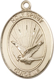 [8044KT] 14kt Gold Holy Spirit Medal