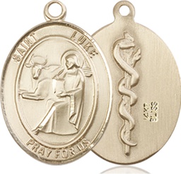 [8068KT8] 14kt Gold Saint Luke the Apostle Doctor Medal