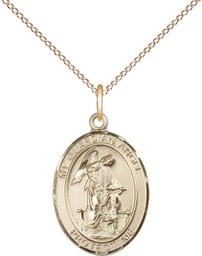 [8118GF/18GF] 14kt Gold Filled Guardian Angel Pendant on a 18 inch Gold Filled Light Curb chain