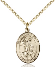 [8118GF/18GF] 14kt Gold Filled Guardian Angel Pendant on a 18 inch Gold Filled Light Curb chain