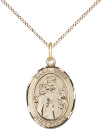 [8133GF/18GF] 14kt Gold Filled Maria Stein Pendant on a 18 inch Gold Filled Light Curb chain