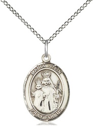 [8133SS/18SS] Sterling Silver Maria Stein Pendant on a 18 inch Sterling Silver Light Curb chain