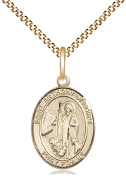 [8317GF/18G] 14kt Gold Filled Saint Anthony of Egypt Pendant on a 18 inch Gold Plate Light Curb chain