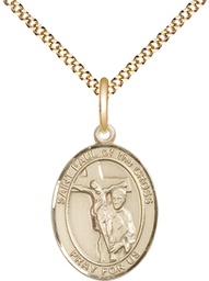 [8318GF/18G] 14kt Gold Filled Saint Paul of the Cross Pendant on a 18 inch Gold Plate Light Curb chain