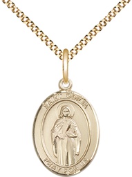 [8319GF/18G] 14kt Gold Filled Saint Odilia Pendant on a 18 inch Gold Plate Light Curb chain