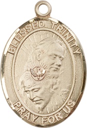 [8249KT] 14kt Gold Blessed Trinity Medal