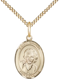 [8322GF/18G] 14kt Gold Filled Saint Gianna Pendant on a 18 inch Gold Plate Light Curb chain
