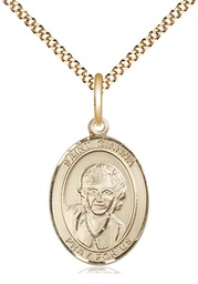 [8322GF/18G] 14kt Gold Filled Saint Gianna Pendant on a 18 inch Gold Plate Light Curb chain