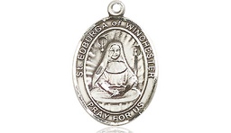 [8324SS] Sterling Silver Saint Edburga of Winchester Medal
