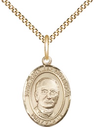 [8327GF/18G] 14kt Gold Filled Saint Hannibal Pendant on a 18 inch Gold Plate Light Curb chain