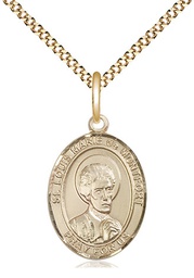 [8330GF/18G] 14kt Gold Filled Saint Louis Marie de Montfort Pendant on a 18 inch Gold Plate Light Curb chain