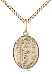 [8331GF/18G] 14kt Gold Filled Saint Matthias the Apostle Pendant on a 18 inch Gold Plate Light Curb chain