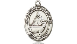 [8336SS] Sterling Silver Saint Catherine of Sweden Medal