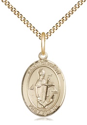 [8340GF/18G] 14kt Gold Filled Saint Clement Pendant on a 18 inch Gold Plate Light Curb chain