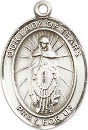 [8346SS] Sterling Silver Our Lady of Tears Medal