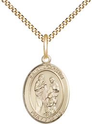 [8348GF/18G] 14kt Gold Filled Saint Joachim Pendant on a 18 inch Gold Plate Light Curb chain