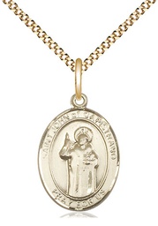 [8350GF/18G] 14kt Gold Filled Saint John of Capistrano Pendant on a 18 inch Gold Plate Light Curb chain