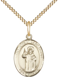 [8350GF/18G] 14kt Gold Filled Saint John of Capistrano Pendant on a 18 inch Gold Plate Light Curb chain