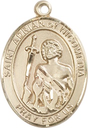 [8353GF] 14kt Gold Filled Saint Adrian of Nicomedia Medal