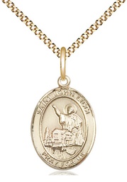 [8358GF/18G] 14kt Gold Filled Saint John Licci Pendant on a 18 inch Gold Plate Light Curb chain