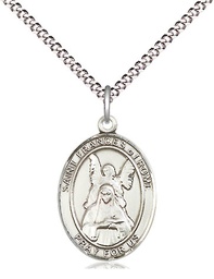 [8365SS/18S] Sterling Silver Saint Frances of Rome Pendant on a 18 inch Light Rhodium Light Curb chain
