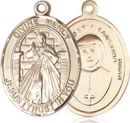 [8366GF] 14kt Gold Filled Divine Mercy Medal