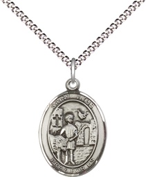 [8368SS/18S] Sterling Silver Saint Vitus Pendant on a 18 inch Light Rhodium Light Curb chain