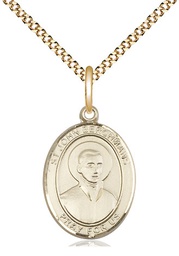 [8370GF/18G] 14kt Gold Filled Saint John Berchmans Pendant on a 18 inch Gold Plate Light Curb chain