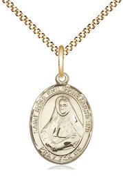 [8371GF/18G] 14kt Gold Filled Saint Rose Philippine Duchesne Pendant on a 18 inch Gold Plate Light Curb chain