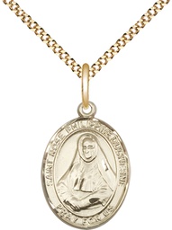 [8371GF/18G] 14kt Gold Filled Saint Rose Philippine Duchesne Pendant on a 18 inch Gold Plate Light Curb chain