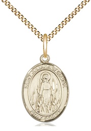 [8372GF/18G] 14kt Gold Filled Saint Juliana of Cumae Pendant on a 18 inch Gold Plate Light Curb chain