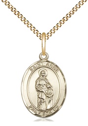 [8374GF/18G] 14kt Gold Filled Saint Anne Pendant on a 18 inch Gold Plate Light Curb chain