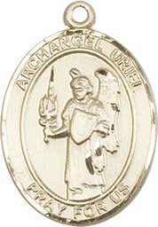 [8378GF] 14kt Gold Filled Saint Uriel the Archangel Medal