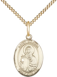 [8379GF/18G] 14kt Gold Filled Saint Marina Pendant on a 18 inch Gold Plate Light Curb chain