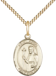 [8380GF/18G] 14kt Gold Filled Saint Regis Pendant on a 18 inch Gold Plate Light Curb chain