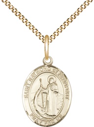 [8385GF/18G] 14kt Gold Filled Saint Raymond of Penafort Pendant on a 18 inch Gold Plate Light Curb chain