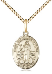 [8387GF/18G] 14kt Gold Filled Saint Bernadine of Sienna Pendant on a 18 inch Gold Plate Light Curb chain