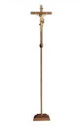 [709100-9”/74”] Processional Crucifix - Leonard Corpus on Straight Cross – Color