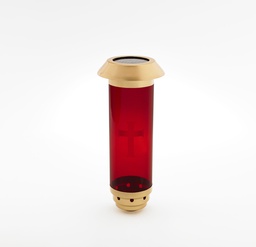 [9875PC] Red Solar Cemetery Lamp - Gold Coat No Filigree