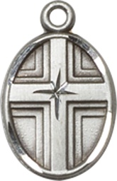 [0977SS] Sterling Silver Cross Medal