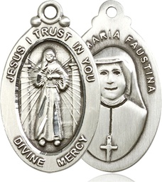 [4145DMSS] Sterling Silver Divine Mercy Medal