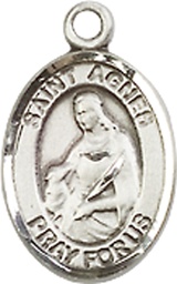 [9128SS] Sterling Silver Saint Agnes of Rome Medal